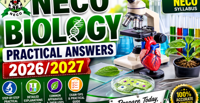 NECO Biology Practical Answers 2026/2027