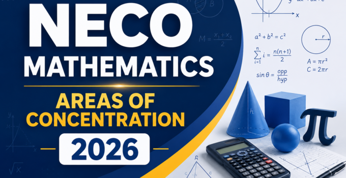 NECO Mathematics Areas of Concentration 2026
